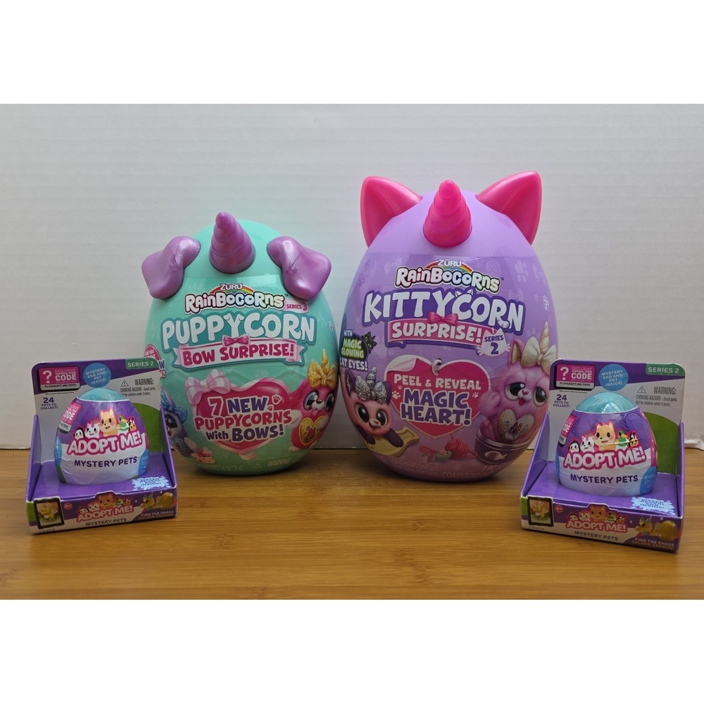 ZURU Rainbocorns Puppycorn & Kittycorn Surprise Egg Bundle Pack Factory Sealed